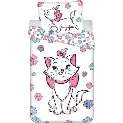 Jerry Fabrics Бяло единично памучно детско спално бельо 140x200 cm Marie Cat "Floral" - Jerry Fabrics (24BS136)