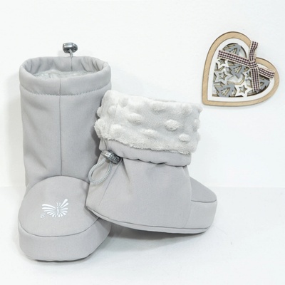 Esito Handmade softshellové capáčky nora šedá / růžová