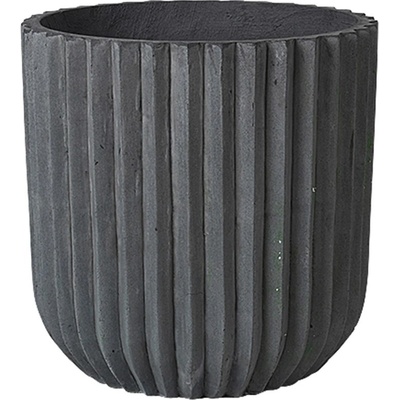 Broste Květináč FIBER 50cm tmavě šedý