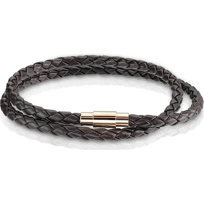 Šperky eshop kožený pletený dvojité omotání kolem zápěstí SP18.13