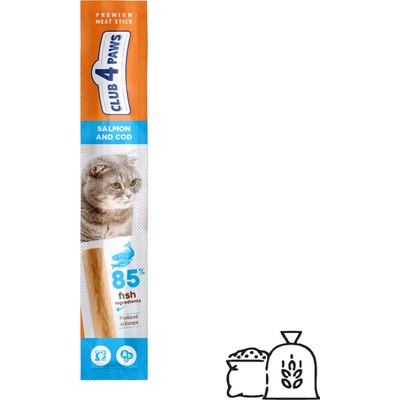 CLUB 4 PAWS Premium Pochúťka pre mačky LOSOS a TRESKA 5 g
