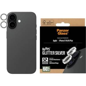 Panzer Протектор за камера PanzerGlass - Hoops, iPhone 17/16/16 Plus, Glitter Silver (5715685027314)