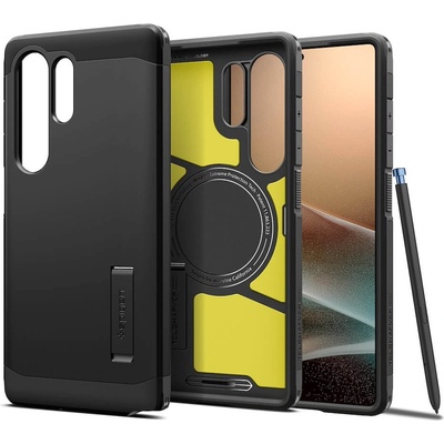 Spigen Tough Armor MagSafe Case - хибриден кейс с най-висока степен на защита с MagSafe за Samsung Galaxy S25 Ultra (черен)