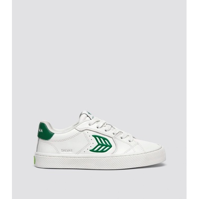 Cariuma SALVAS White Leather Abundant Green Logo Sneaker