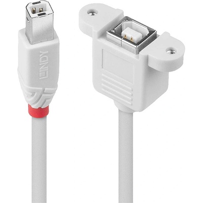 Lindy 31800 USB 2.0 USB-B zástrčka USB-B zásuvka 0,5m sivý