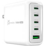 j5create Мрежово зарядно JUP53100 100W GaN, 5 порта, USB-C, USB-A (JUP53100EF-N) - caretech