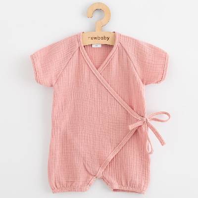 Kojenecký letní mušelínový overal New Baby pink