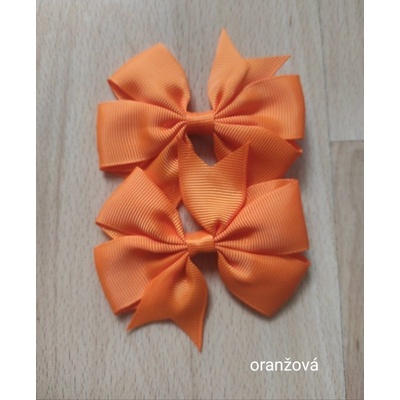 Zdobené skřipce do vlasů - mašle Barva: oranžová