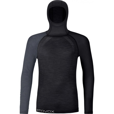 Ortovox Мъжко мериносово термобельо Ortovox 120 Comp Light Hoody Merino base layer - Black Raven (015-1511-0112)