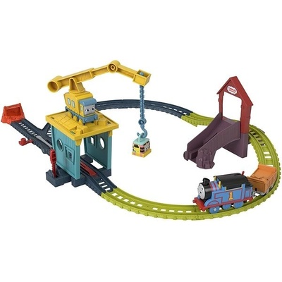 Fisher-Price Vláčkový set s jeřábem a motorovou mašinkou