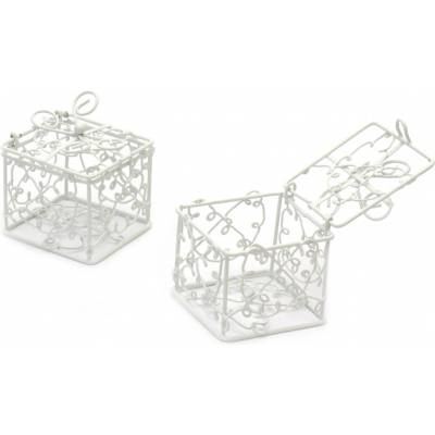 EM ART Mетална кутийка Ем Арт - Квадрат, 5 х 5 cm, бяла (812684)