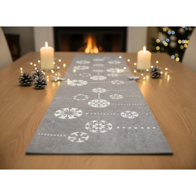 Mybesthome Vánoční běhoun Christmas I. šedá 30x100cm