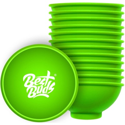 Best Buds Silikónová miska na miešanie zelená s bielym logom 7 cm
