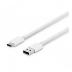  Кабел USB Type A - Type C / 1 m / Зареждане до 2A / Силиконов / Бял