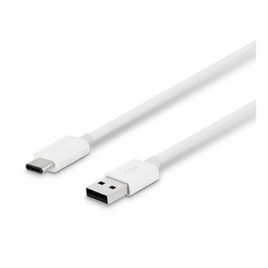  Кабел USB Type A - Type C / 1 m / Зареждане до 2A / Силиконов / Бял
