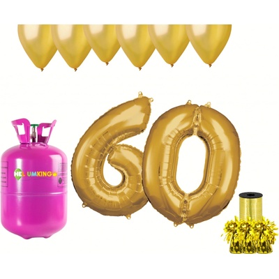 HeliumKing Helium párty set na 60. narozeniny se zlatými balónky