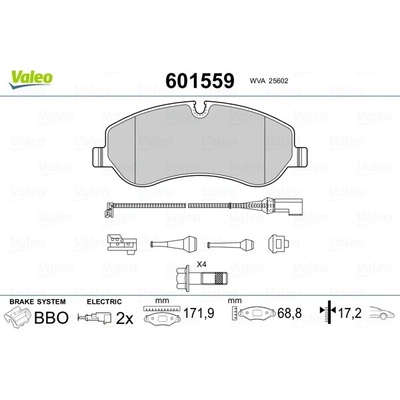 Sada brzdových platničiek kotúčovej brzdy VALEO 601559