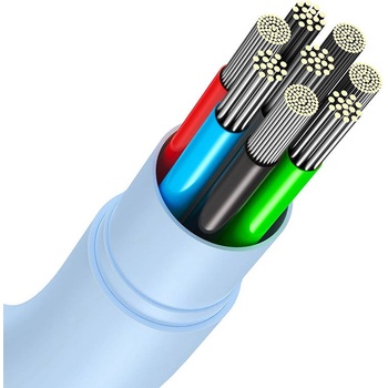 Baseus Кабел с бързо зареждане за устройства с USB-C порт (200 см) - Baseus Jelly USB-C to USB-C Cable 100W (светлосин) (CAGD030103)