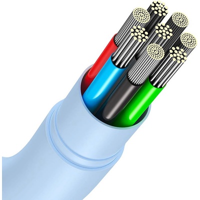 Baseus Кабел с бързо зареждане за устройства с USB-C порт (200 см) - Baseus Jelly USB-C to USB-C Cable 100W (светлосин) (CAGD030103)