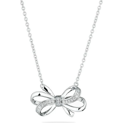 Swan Сребърно колие панделка с циркони JT8301N Swan