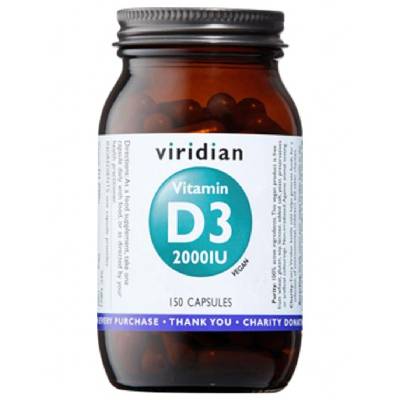 Viridian Vitamin D3 2000iu Hmotnost: 60 kapslí
