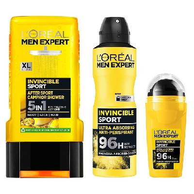 L'Oréal Men Expert Комплект - Душ гел, Рол-он и Спрей дезодорант, 300 + 50 + 150 ml