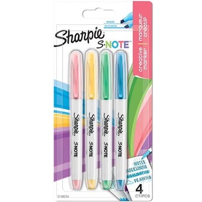Sharpie Комплект химикалки, изрязани, SHARPIE "S-Note", 4 различни цвята NSH2138234 (NSH2138234)