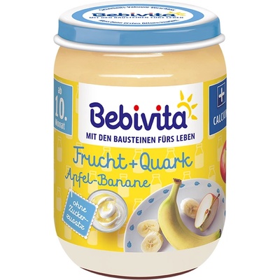 Bebivita БИО дует ябълка, банан с извара 190г