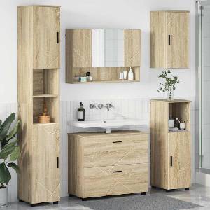 vidaXL Комплект мебели за баня 5 бр. Сонома дъб 35 x 30 x 192 см (3393065)