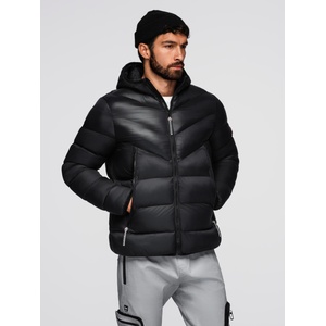 Ombre Clothing Мъжко модерно стегнато яке от комбинирани материали - черно V1 OM-JAHP-0303 Ombre Clothing Ombre Clothing | Cheren | МЪЖЕ | S