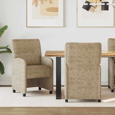 vidaXL Столове с Колела с колела 2 pcs Светлосиво 57 x 67 x 95 см (42017844)