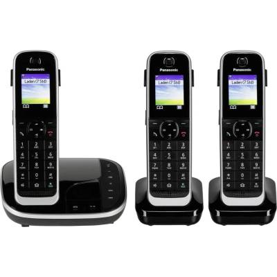 Panasonic KX-TGJ323GB family telephone with answering machine (cordless telephone with 3 handsets, low radiation, call protection) black