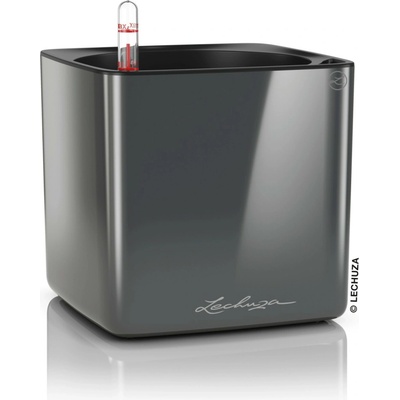 Lechuza Kvetináč Cube Glossy 16 antracitový, 160 x 170 x 170 mm