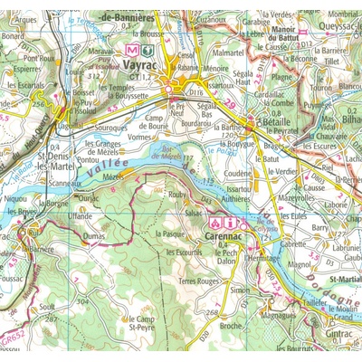BRIVE LA GAILLARDE FIGEAC turistická mapa