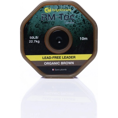 RidgeMonkey šňůra RM-Tec Lead Free Leader 50lb 10m Organic Brown