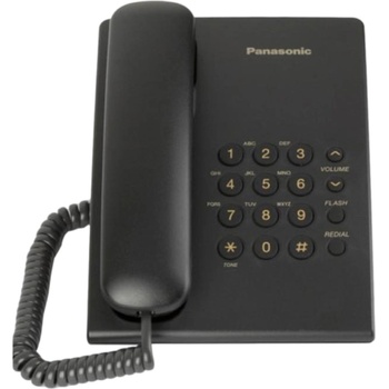 Image 1 of Panasonic Стационарен телефон Panasonic KX-TS500, бутон за повторно набиране, черен (KX-TS500)