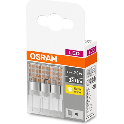 Osram 3PAK LED žiarovka G9 kapsula 2,6W = 30W 320lm 2700K teplá pätica