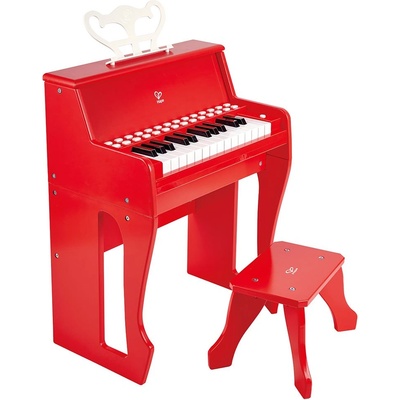 Hape Дървено електронно пиано със столче Hape - Червено (H0630)