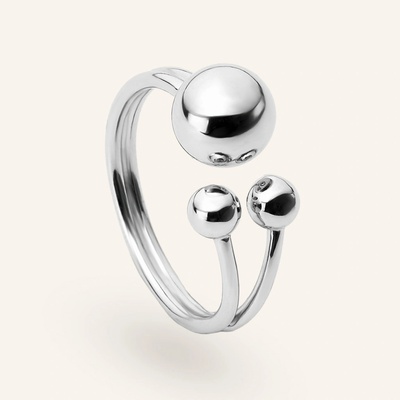 SilveAmo Stříbrný prsten bez kamenů Tři kuličky K2.1195