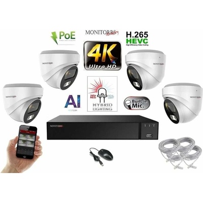 Monitorrs Security 4 kamerový set WDome 6481K4