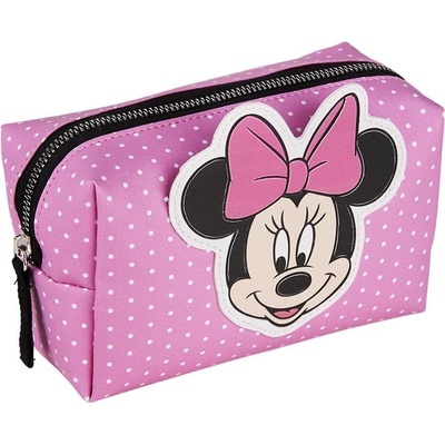 Cerdá cestovní kosmetická taška s puntíky Minnie s růžovou mašlí