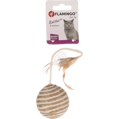 Flamingo топка с перо за котки 1 бр