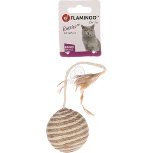 Flamingo топка с перо за котки 1 бр