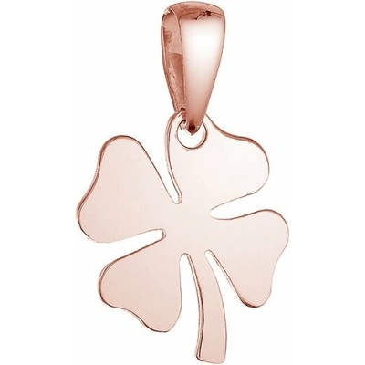 Evolution Group Pozlacený stříbrný přívěsek čtyřlístek lesklý 64094 rose gold