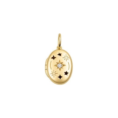 Basics Strieborný medailón Nočná obloha Gold plated P5640C