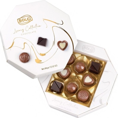 Bolci Luxury Collection Hexagon Směs čokoládových pralinek 80 g