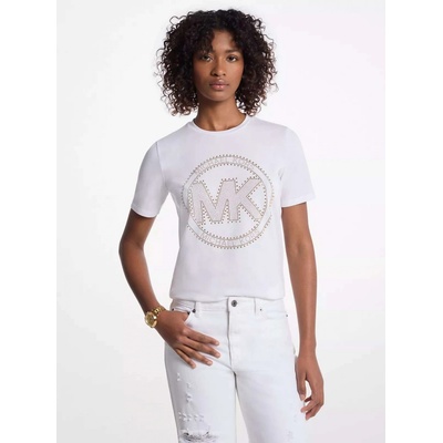 Michael Kors dámské tričko Studded Logo bílé