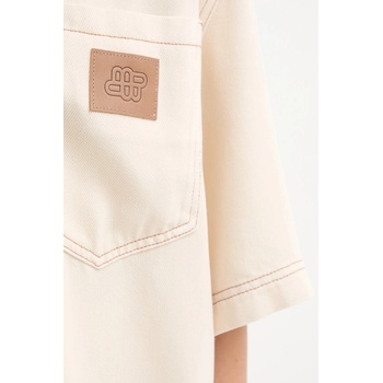 MUNTHE Дънкова блуза munthe phor дамска в бежово с изчистен дизайн 252102025206 (252102025206)