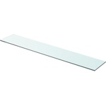 vidaXL Плоча за рафт, прозрачно стъкло, 90 x 15 см (243838)
