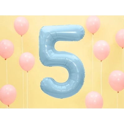 Party Deco FB1P 5 001J Fóliový balón Číslo svetlo modrý 86cm 5